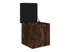 Banco de almacenaje roble ahumado 42x42x45 cm madera de ingeniería
