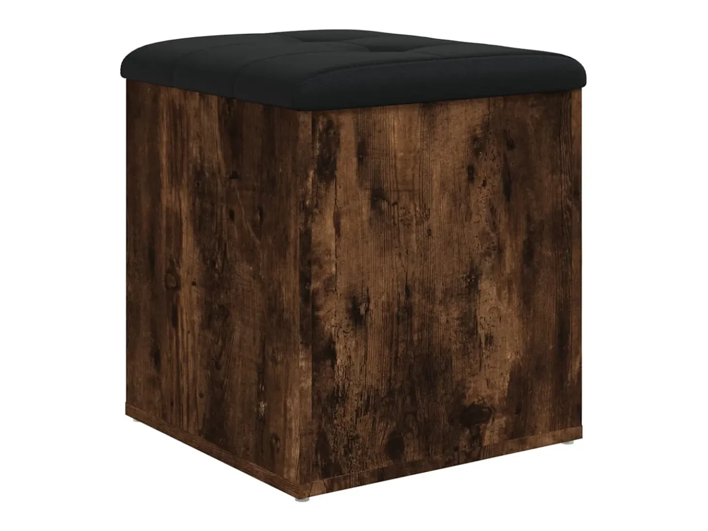 Banco de almacenaje roble ahumado 42x42x45 cm madera de ingeniería
