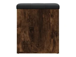 Banco de almacenaje roble ahumado 42x42x45 cm madera de ingeniería