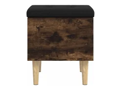 Banco de almacenaje roble ahumado 42x42x46 cm madera de ingeniería
