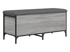 Banco de almacenaje Sonoma gris 102x42x45 cm madera de ingeniería
