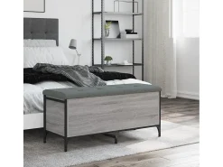 Banco de almacenaje Sonoma gris 102x42x45 cm madera de ingeniería