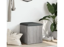 Banco de almacenaje Sonoma gris 42x42x45 cm madera de ingeniería
