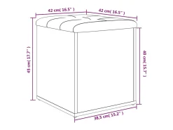 Banco de almacenaje Sonoma gris 42x42x45 cm madera de ingeniería