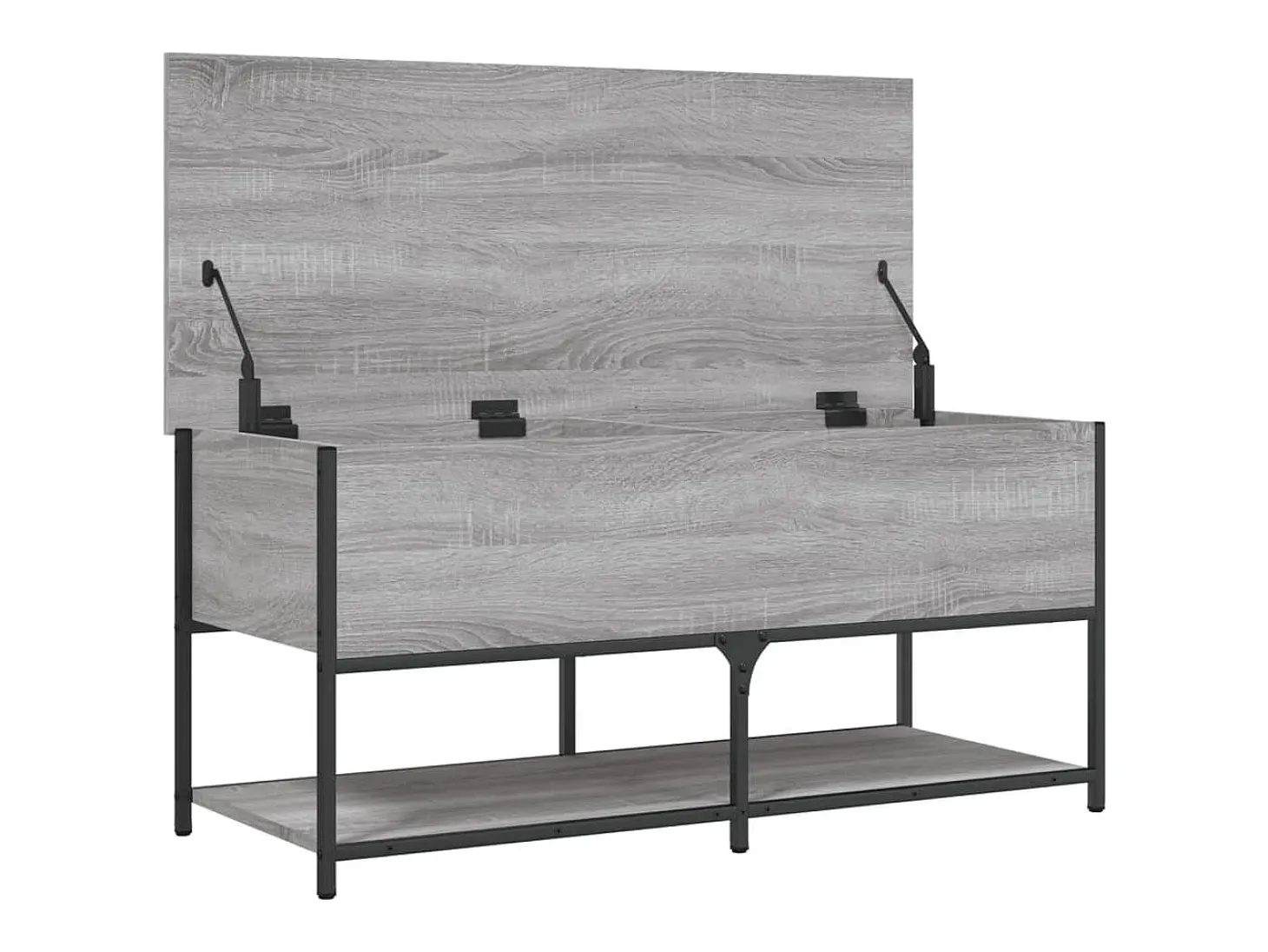 Banco de almacenaje Sonoma gris 100x42,5x47 cm madera de ingeniería