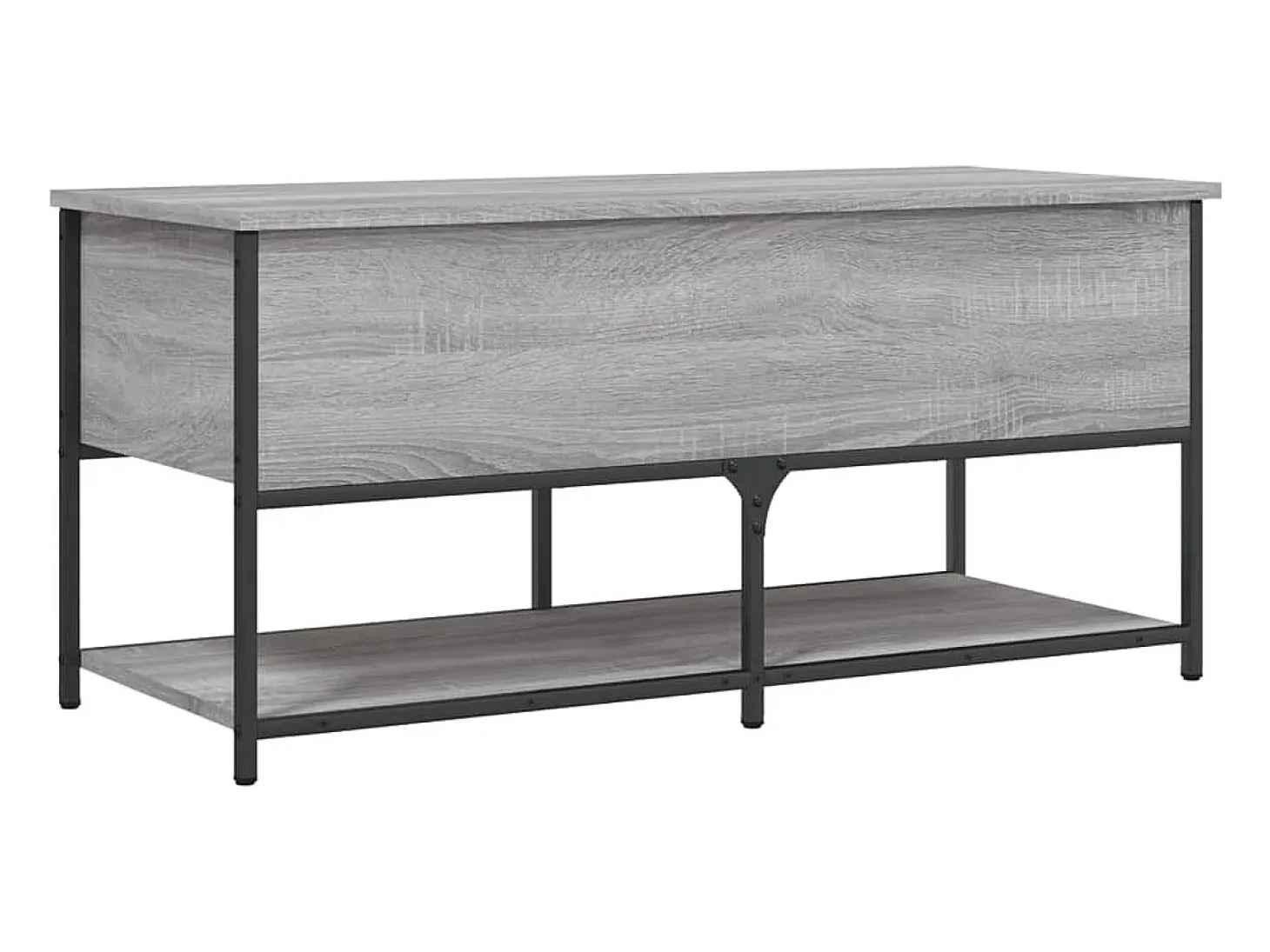 Banco de almacenaje Sonoma gris 100x42,5x47 cm madera de ingeniería