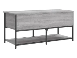 Banco de almacenaje Sonoma gris 100x42,5x47 cm madera de ingeniería