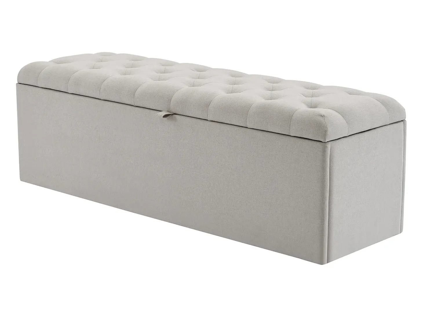 Banco de almacenaje tapizado con espacio de almacenaje - estructura de madera - lino gris claro 141x41,5x47 cm