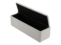 Banco de almacenaje tapizado con espacio de almacenaje - estructura de madera - lino gris claro 141x41,5x47 cm