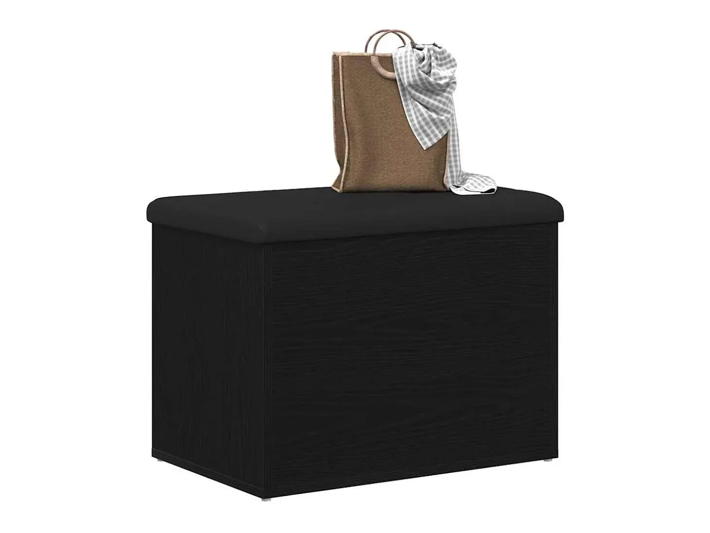 Banco de almacenamiento de roble negro 62 x 42 x 45 cm Madera de ingeniería