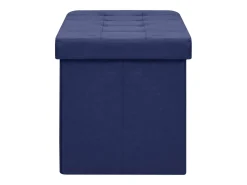 Banco de almacenamiento plegable de lino sintético azul