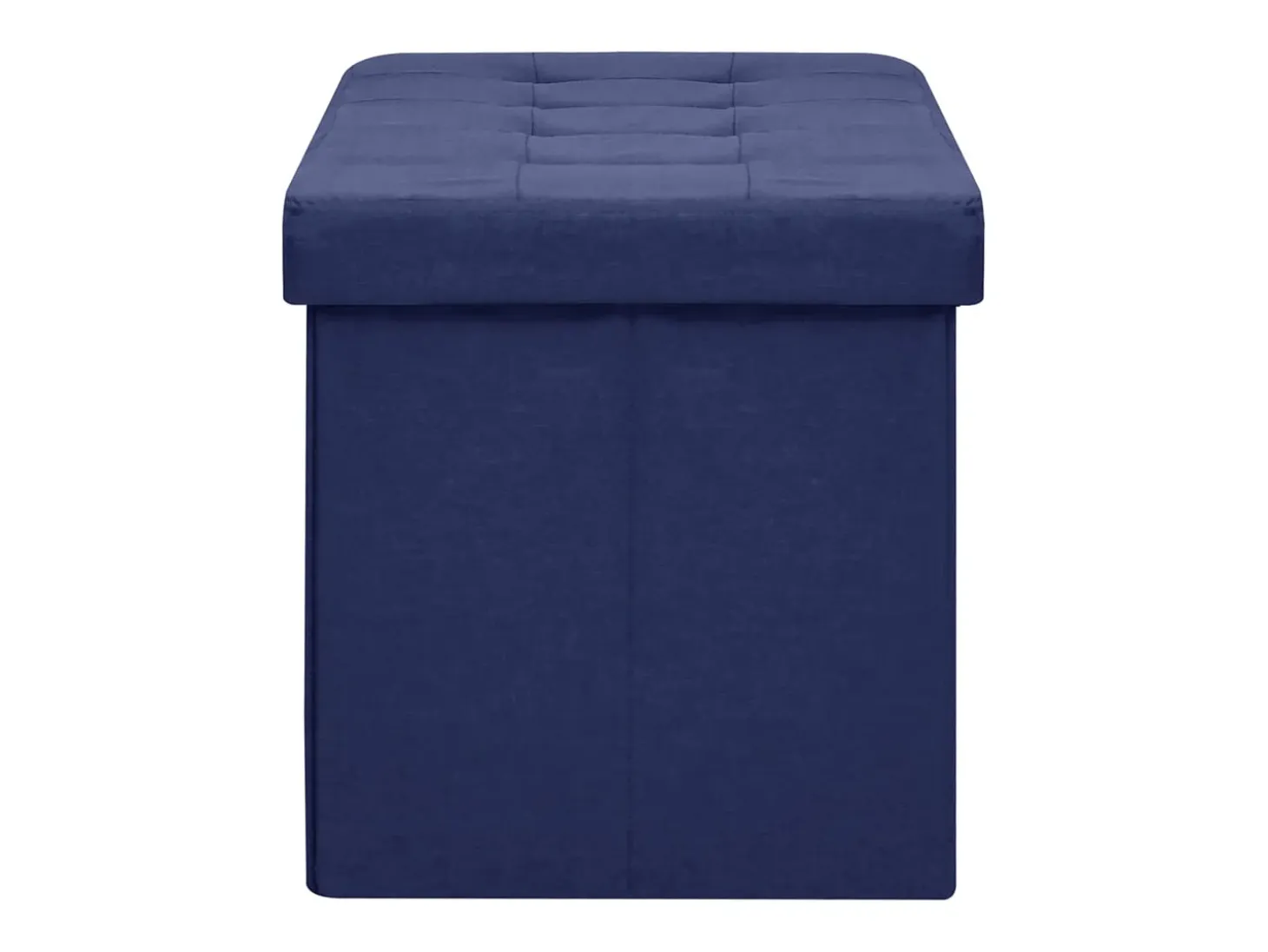 Banco de almacenamiento plegable de lino sintético azul