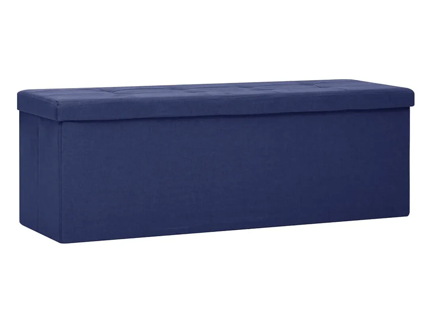Banco de almacenamiento plegable de lino sintético azul