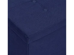 Banco de almacenamiento plegable de lino sintético azul