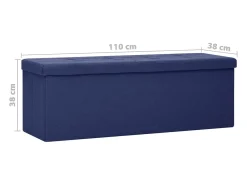 Banco de almacenamiento plegable de lino sintético azul