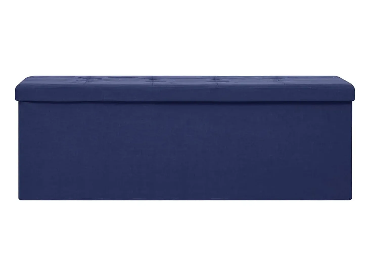 Banco de almacenamiento plegable de lino sintético azul