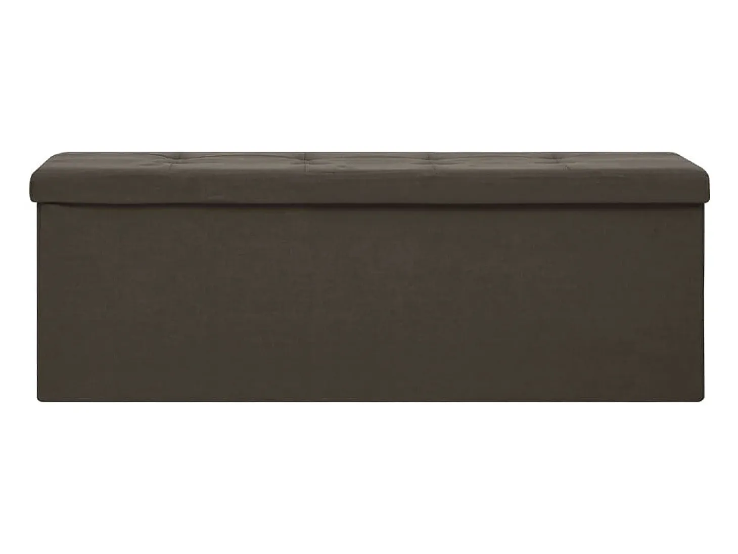 Banco de almacenamiento plegable de lino sintético marrón oscuro