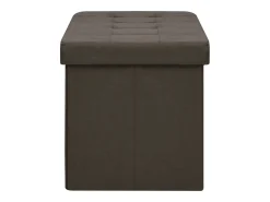 Banco de almacenamiento plegable de lino sintético marrón oscuro