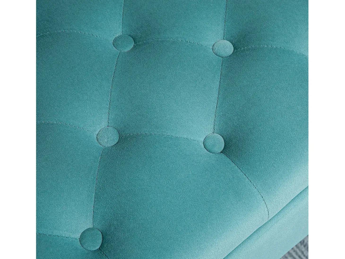 Banco de cama tapizado en terciopelo con espacio de almacenamiento integrado, poliéster, verde (126 x 48,5 x 57 cm)