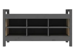 Banco de entrada Gris 110x40x60 cm Madera maciza de pino