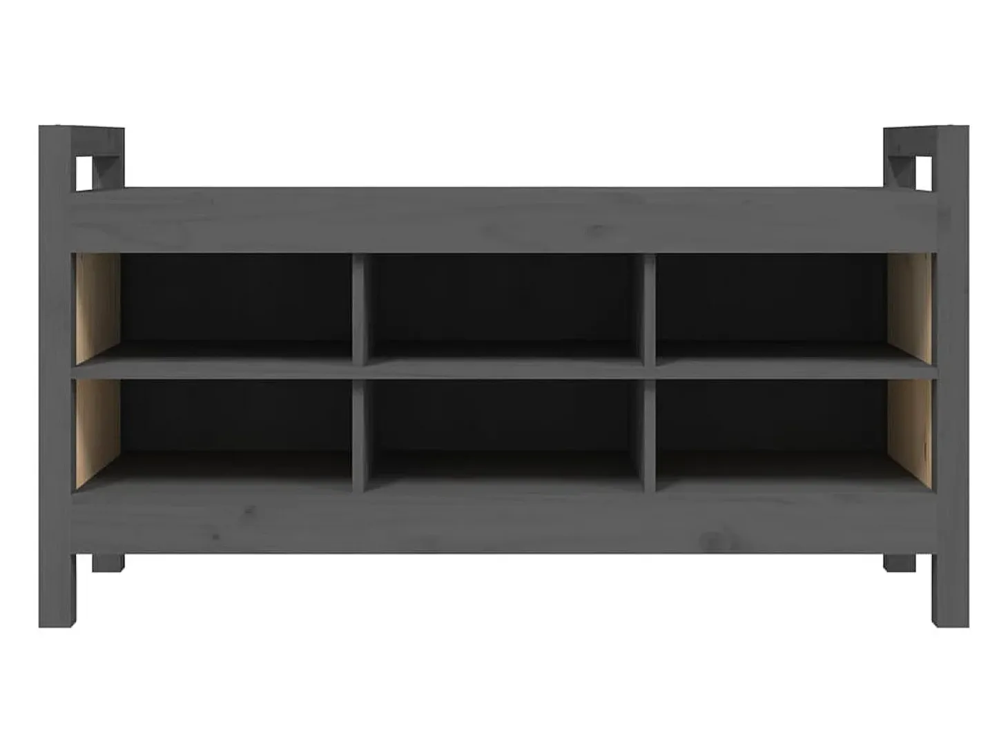 Banco de entrada Gris 110x40x60 cm Madera maciza de pino