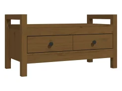 Banco de entrada Marrón miel 80x40x43 cm Madera maciza de pino
