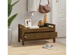 Banco de entrada Marrón miel 80x40x43 cm Madera maciza de pino