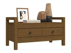 Banco de entrada Marrón miel 80x40x43 cm Madera maciza de pino