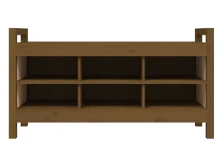 Banco de entrada Marrón miel 110x40x60 cm Madera maciza de pino