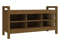 Banco de entrada Marrón miel 110x40x60 cm Madera maciza de pino