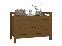 Banco de entrada Marrón miel 80x40x60 cm Madera maciza de pino