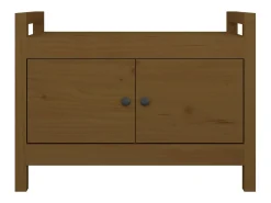 Banco de entrada Marrón miel 80x40x60 cm Madera maciza de pino