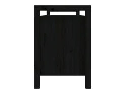 Banco de entrada negro 110x40x60 cm Madera maciza de pino