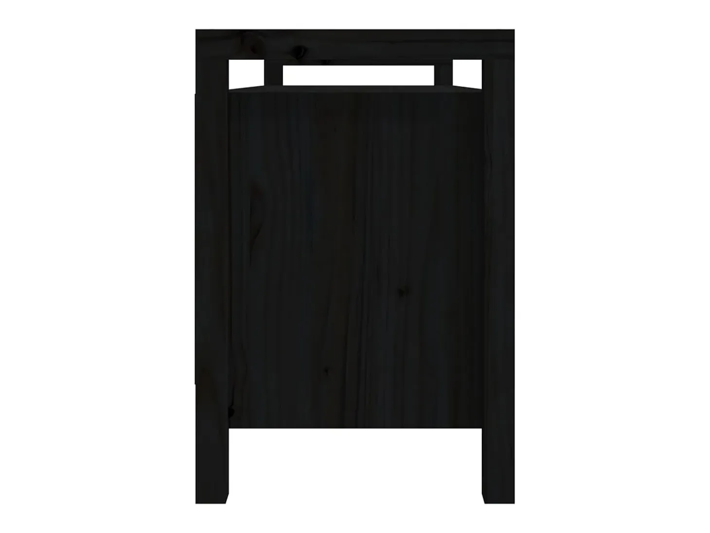 Banco de entrada negro 110x40x60 cm Madera maciza de pino