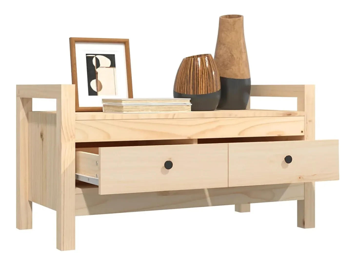 Banco de entrada 80x40x43 cm Madera maciza de pino
