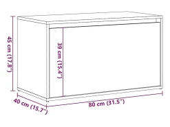 Banco de entrada 80x40x45 cm madera vieja de ingeniería de madera