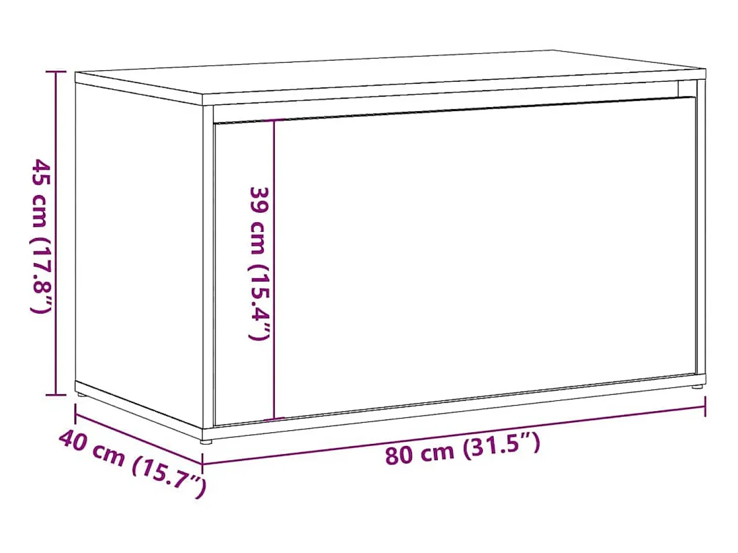Banco de entrada 80x40x45 cm madera vieja de ingeniería de madera