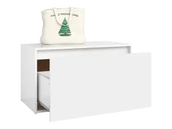 Banco de entrada 80x40x45 cm Madera de ingeniería blanca