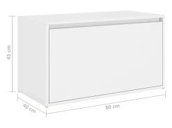 Banco de entrada 80x40x45 cm Madera de ingeniería blanca