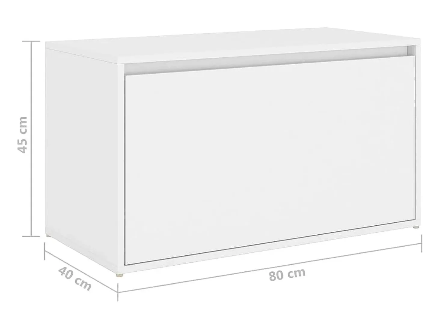 Banco de entrada 80x40x45 cm Madera de ingeniería blanca