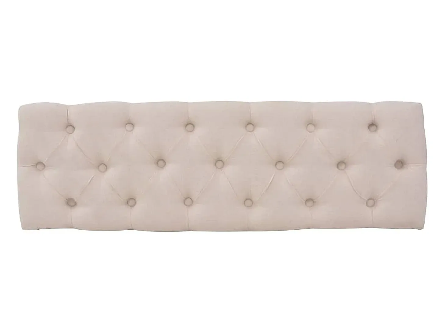 Banco de lino Madera maciza 110 x 38 x 48 cm Blanco crema