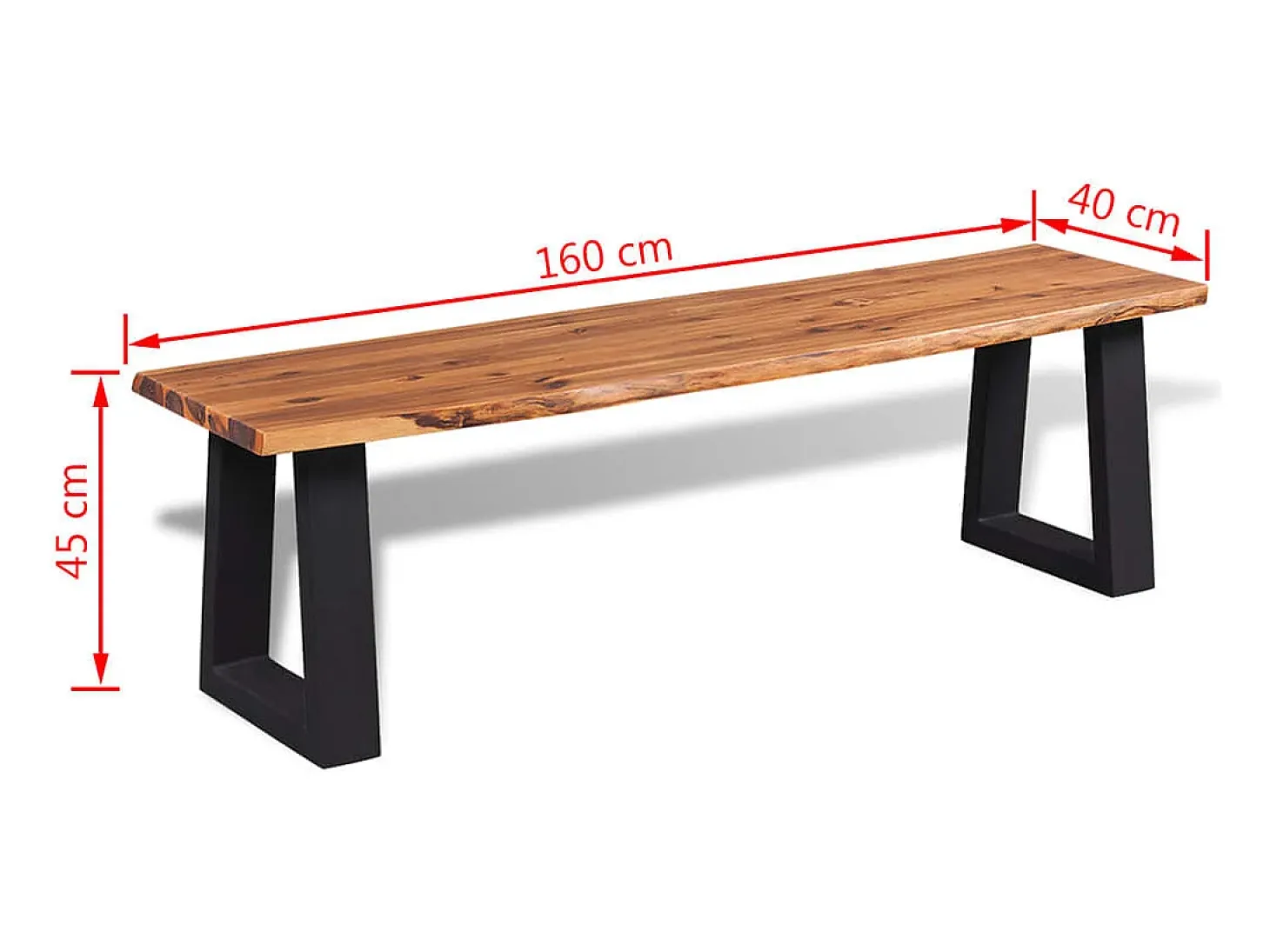 Banco de madera maciza de acacia 160 cm