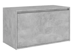 Banco de pasillo madera de ingeniería gris hormigón 80x40x45 cm