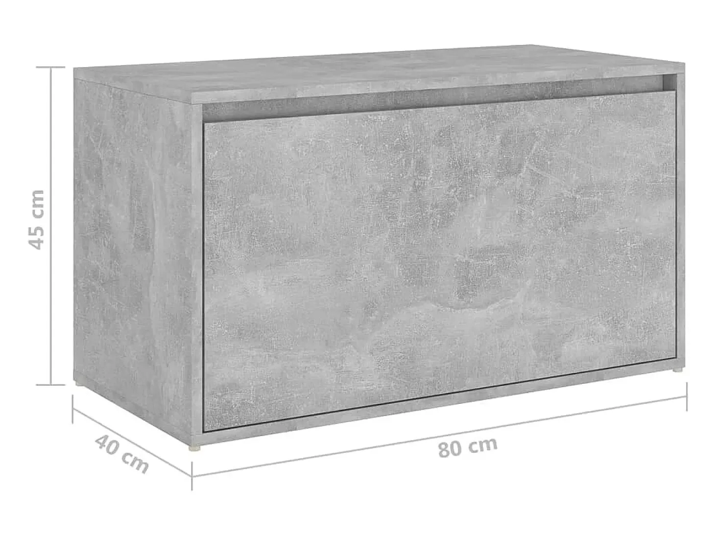 Banco de pasillo madera de ingeniería gris hormigón 80x40x45 cm