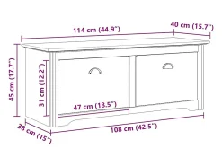 Banco de recibidor blanco BODO 114x40x45 cm