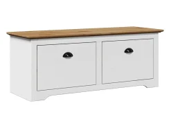 Banco de recibidor BODO blanco y marrón 114x40x45 cm