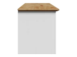 Banco de recibidor BODO blanco y marrón 114x40x45 cm