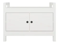 Banco de recibidor madera maciza de pino blanco 80x40x60 cm ES331175
