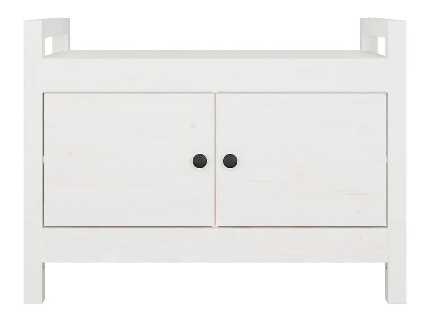 Banco de recibidor madera maciza de pino blanco 80x40x60 cm ES331175