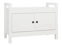 Banco de recibidor madera maciza de pino blanco 80x40x60 cm ES331175